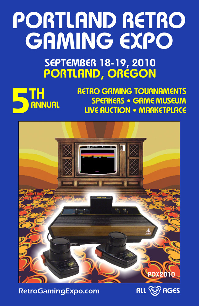 Portland Retro Gaming Expo 2010 flyer front