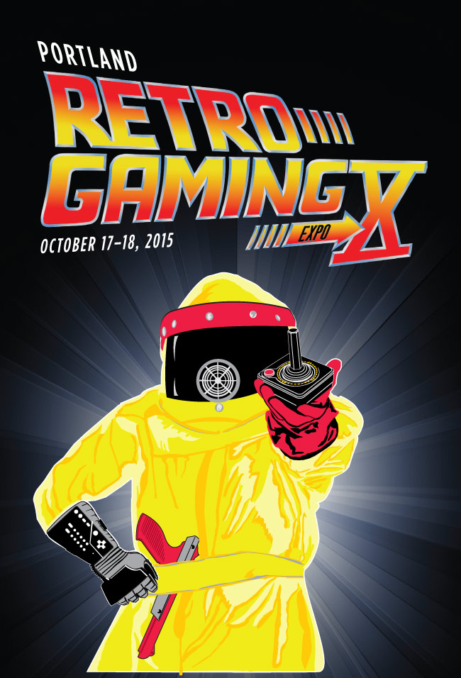 Portland Retro Gaming Expo 2015 flyer front