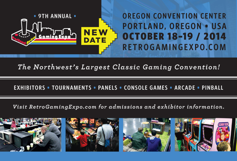 Portland Retro Gaming Expo 2014 early flyer front
