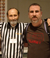 Chuck Van Pelt with Walter Day at the 2010 NW Pinball and Gameroom Show